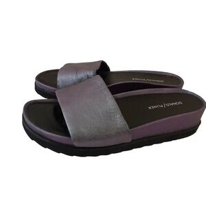 Donald J Pliner Sandals Womens Metallic Fiji Slide Platform Wedge Shoes SZ 9